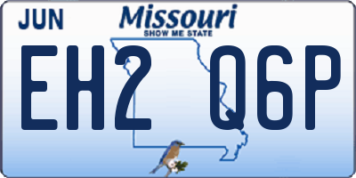MO license plate EH2Q6P