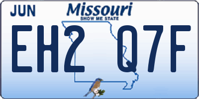 MO license plate EH2Q7F