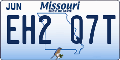 MO license plate EH2Q7T