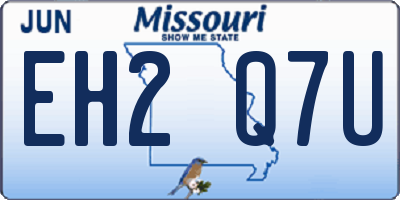 MO license plate EH2Q7U