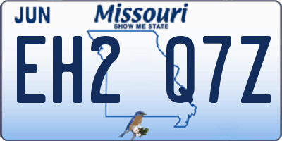 MO license plate EH2Q7Z