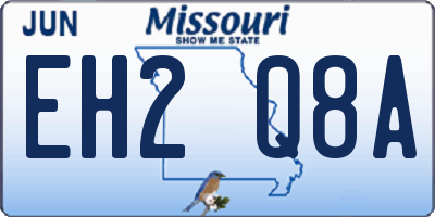 MO license plate EH2Q8A