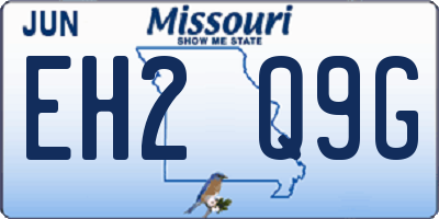 MO license plate EH2Q9G
