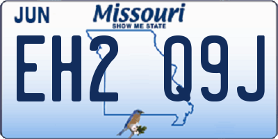 MO license plate EH2Q9J