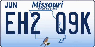MO license plate EH2Q9K