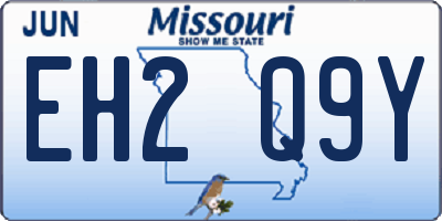 MO license plate EH2Q9Y