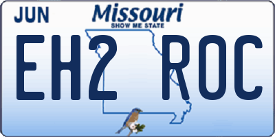 MO license plate EH2R0C