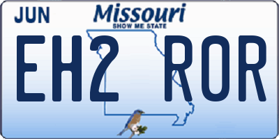 MO license plate EH2R0R