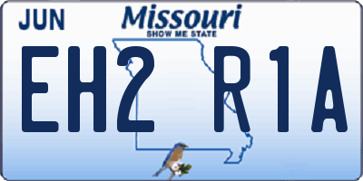 MO license plate EH2R1A