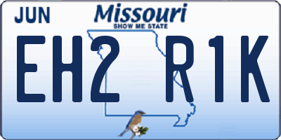 MO license plate EH2R1K
