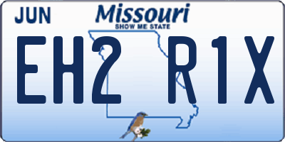 MO license plate EH2R1X