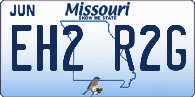 MO license plate EH2R2G