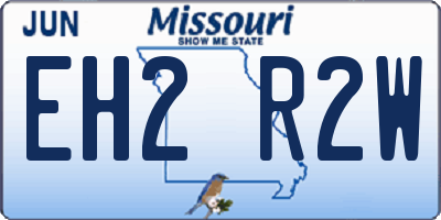 MO license plate EH2R2W