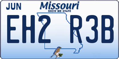 MO license plate EH2R3B