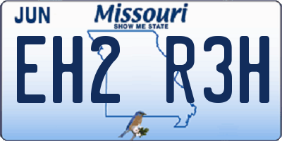 MO license plate EH2R3H