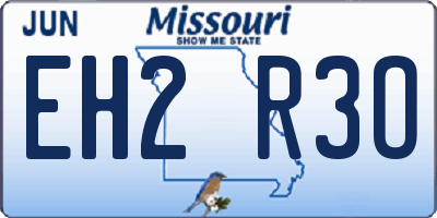MO license plate EH2R3O