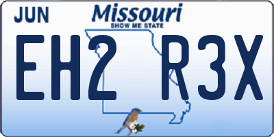 MO license plate EH2R3X