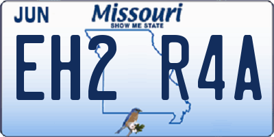MO license plate EH2R4A