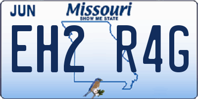 MO license plate EH2R4G