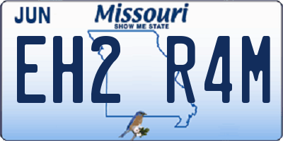 MO license plate EH2R4M
