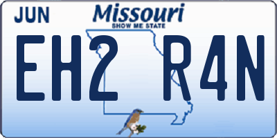 MO license plate EH2R4N