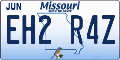 MO license plate EH2R4Z