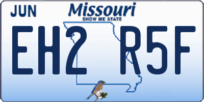 MO license plate EH2R5F