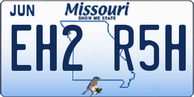 MO license plate EH2R5H