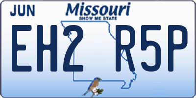 MO license plate EH2R5P
