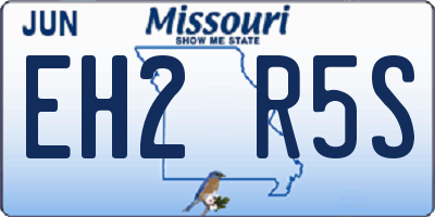 MO license plate EH2R5S