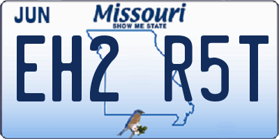 MO license plate EH2R5T