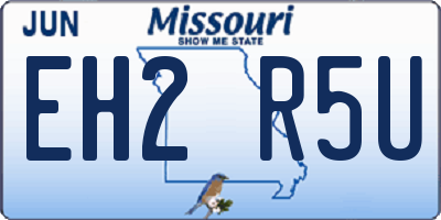 MO license plate EH2R5U