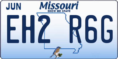 MO license plate EH2R6G