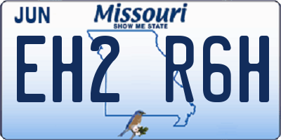 MO license plate EH2R6H