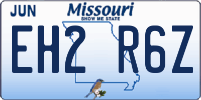 MO license plate EH2R6Z
