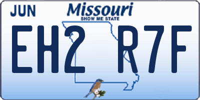MO license plate EH2R7F