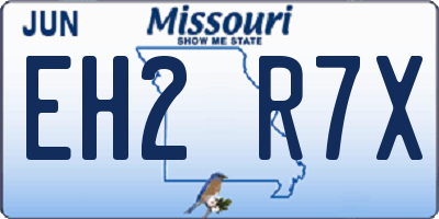 MO license plate EH2R7X