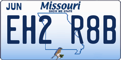 MO license plate EH2R8B