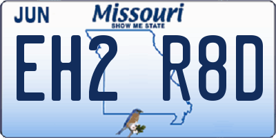 MO license plate EH2R8D
