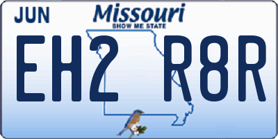 MO license plate EH2R8R