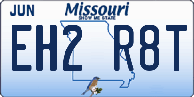 MO license plate EH2R8T