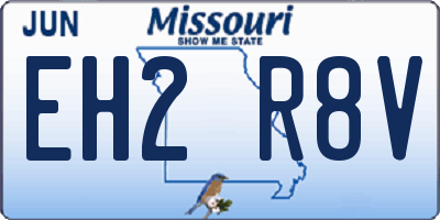 MO license plate EH2R8V