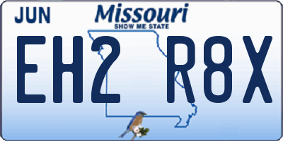 MO license plate EH2R8X