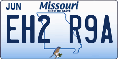 MO license plate EH2R9A