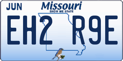 MO license plate EH2R9E