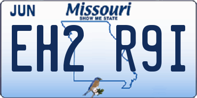 MO license plate EH2R9I