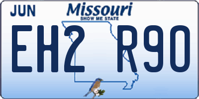MO license plate EH2R9O
