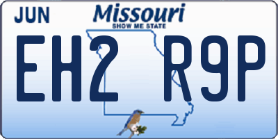 MO license plate EH2R9P