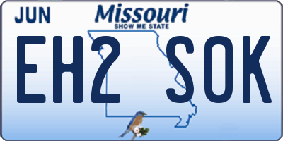 MO license plate EH2S0K