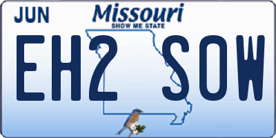MO license plate EH2S0W